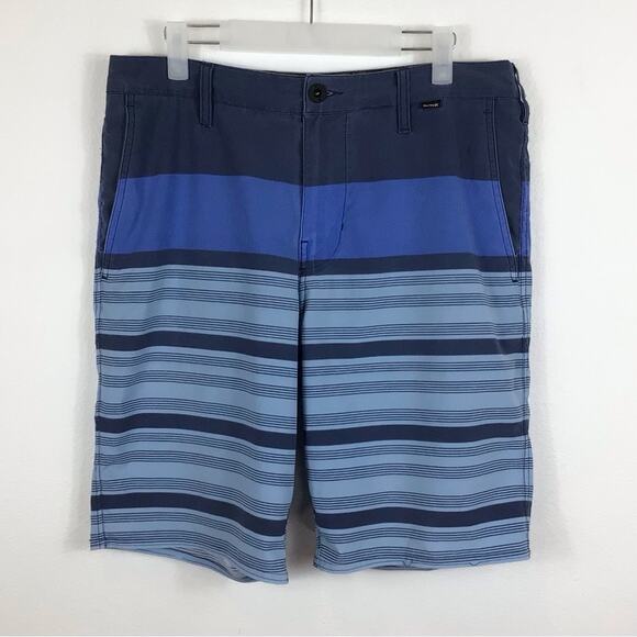 HURLEY Phantom Board Shorts Blue Stripes Men's 20" size 31 - Picture 1 of 5